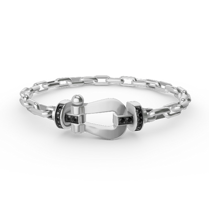 [Lucas Jewelry]FORCE LARGE HORSESHOE CLASP  METAL BRACELET