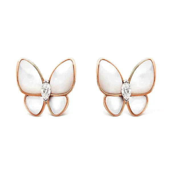 [Lucas Jewelry]BUTTERFLY MOP DIAMOND EARRINGS