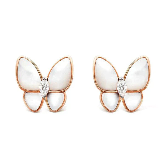 [Lucas Jewelry]BUTTERFLY MOP DIAMOND EARRINGS