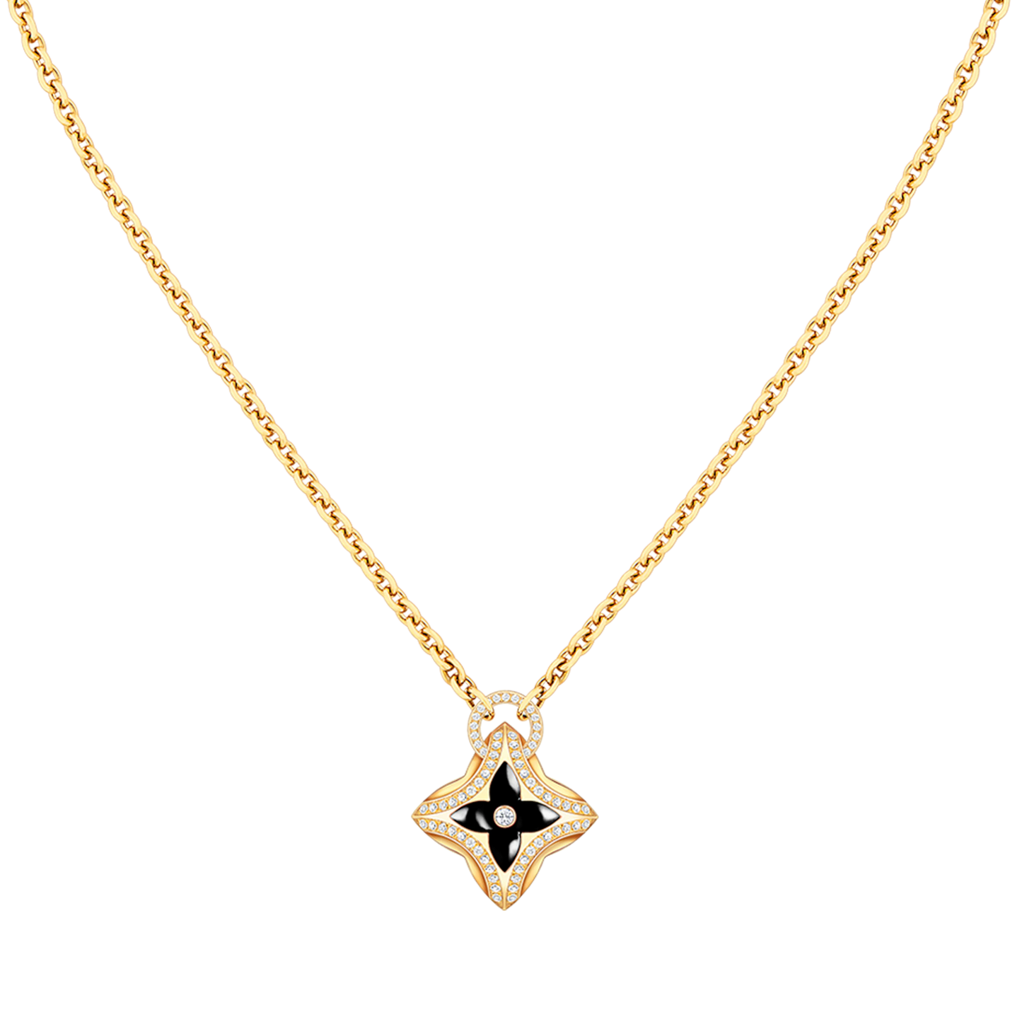 [Lucas Jewelry]STAR PEDANT PINK GOLD DIAMOND NECKLACE