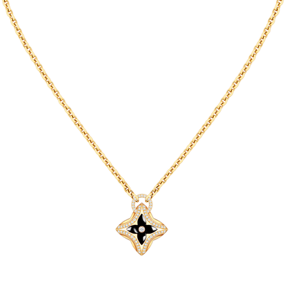 [Lucas Jewelry]STAR PEDANT PINK GOLD DIAMOND NECKLACE