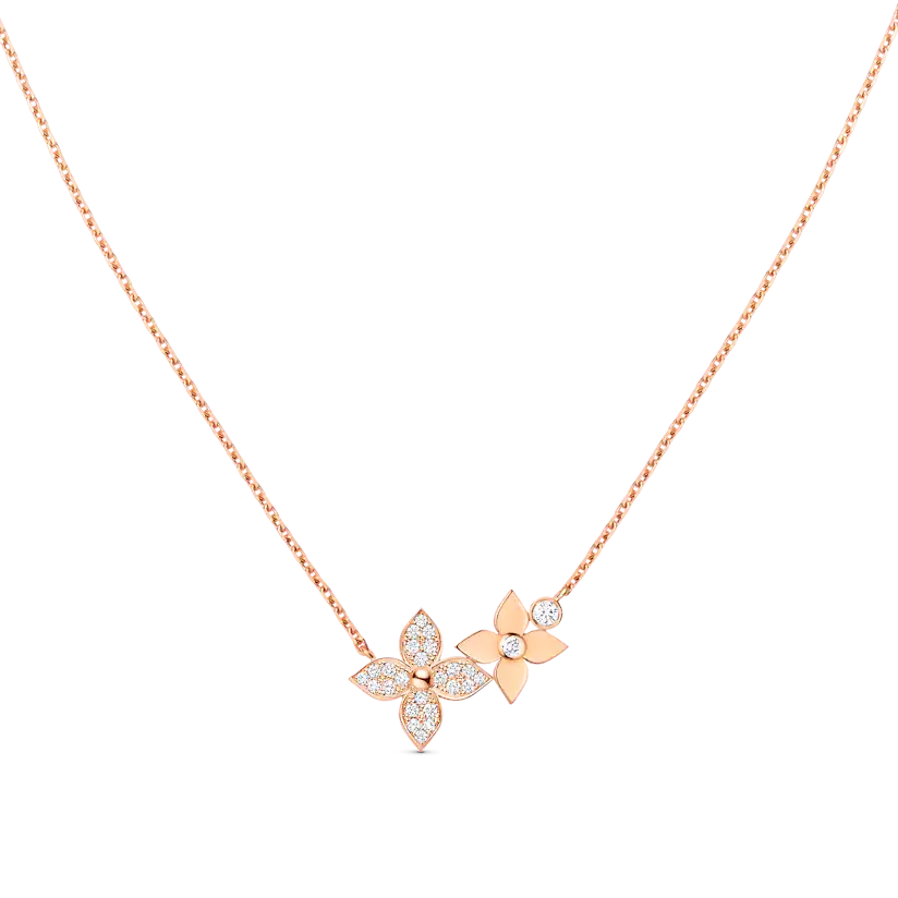 [Lucas Jewelry]STAR BLOSSOM NECKLACE PINK GOLD DIAMONDS