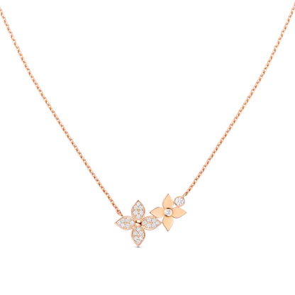 [Lucas Jewelry]STAR BLOSSOM NECKLACE PINK GOLD DIAMONDS