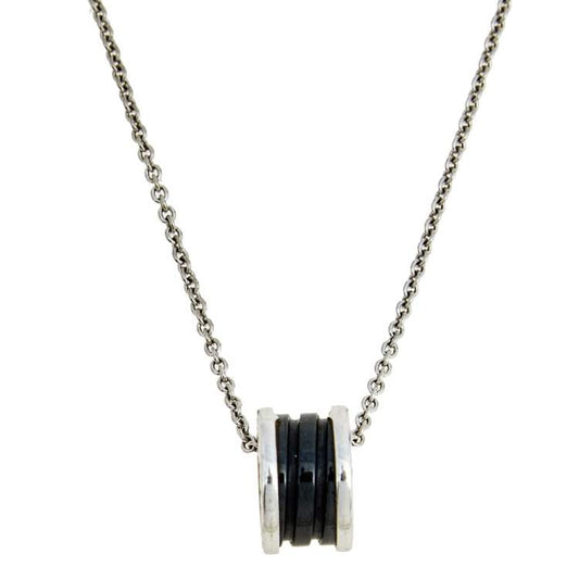 [Lucas Jewelry]ZERO 1 BLACK CERAMIC SILVER NECKLACE