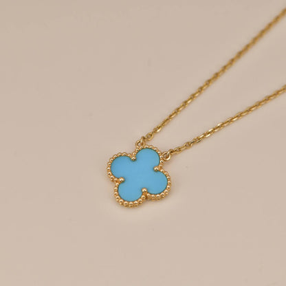 [Lucas Jewelry]CLOVER 15MM VINTAGE TURQUOISE NECKLACE