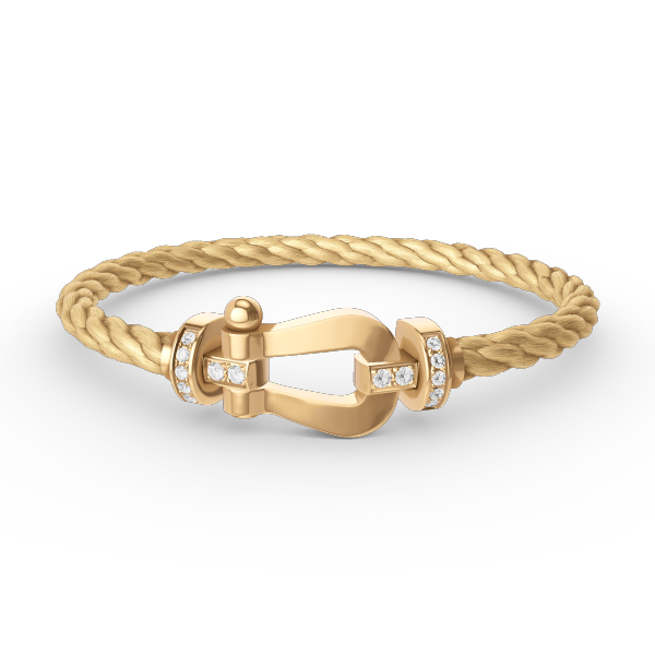 [Lucas Jewelry]FORCE LARGE HORSESHOE HALF DIAMOND BRACELET GOLD