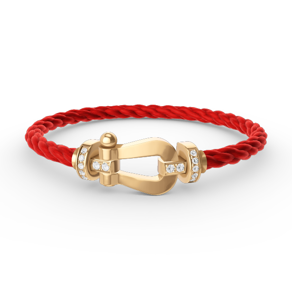 [Lucas Jewelry]FORCE LARGE HORSESHOE HALF DIAMOND BRACELET GOLD