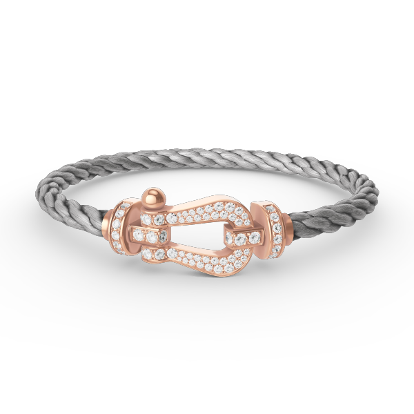 [Lucas Jewelry]FORCE LARGE HORSESHOE FULL DIAMOND BRACELET ROSE GOLD