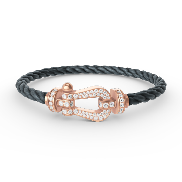 [Lucas Jewelry]FORCE LARGE HORSESHOE FULL DIAMOND BRACELET ROSE GOLD