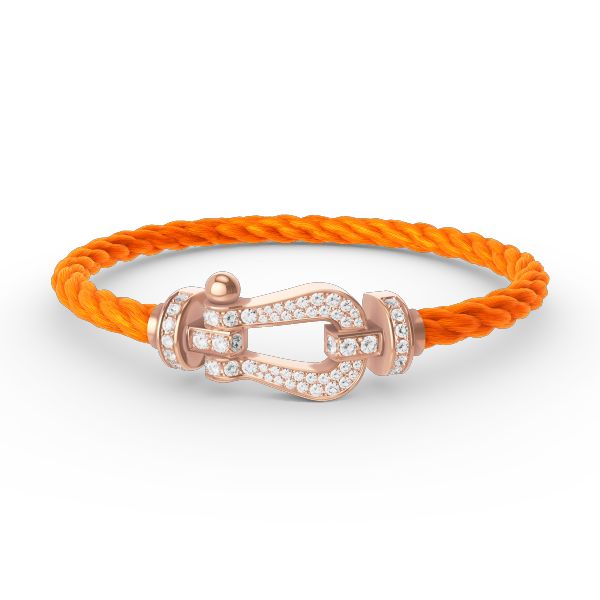 [Lucas Jewelry]FORCE LARGE HORSESHOE FULL DIAMOND BRACELET ROSE GOLD