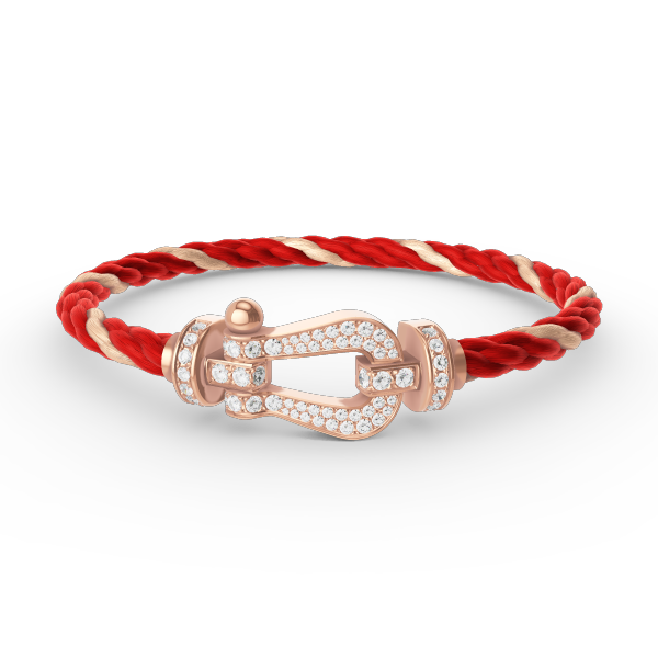 [Lucas Jewelry]FORCE LARGE HORSESHOE FULL DIAMOND BRACELET ROSE GOLD