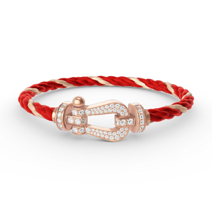 [Lucas Jewelry]FORCE LARGE HORSESHOE FULL DIAMOND BRACELET ROSE GOLD