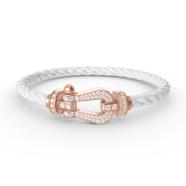 [Lucas Jewelry]FORCE LARGE HORSESHOE FULL DIAMOND BRACELET ROSE GOLD