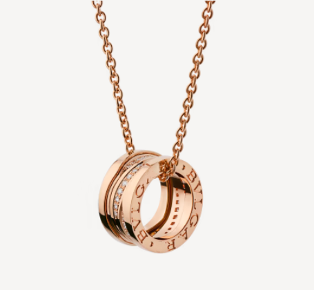 [Lucas Jewelry]ZERO 1 PINK GOLD DIAMOND NECKLACE