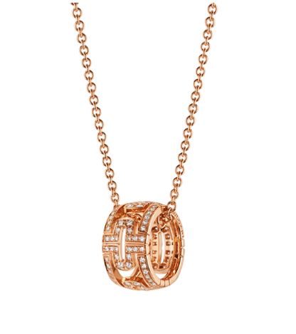 [Lucas Jewelry]PARENTESI NECKLACE PINK GOLD DIAMOND