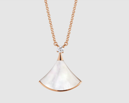 [Lucas Jewelry]DREAM NECKLACE WHITE MOP PINK GOLD 1 DIAMOND