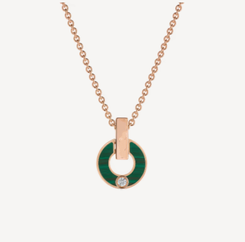 [Lucas Jewelry]GARI NECKLACE PINK GOLD MALACHITE