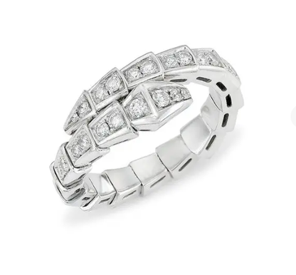 [Lucas Jewelry]SERPENTI RING SILVER DIAMOND PAVED 4MM