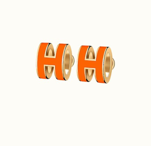 [Lucas Jewelry]MINI POP H EARRINGS ORANGE