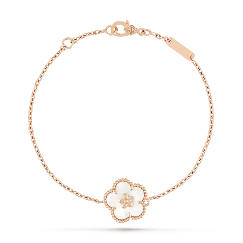 [Lucas Jewelry]LUCKY WHITE MOP PLUM BLOSSOM  BRACELET