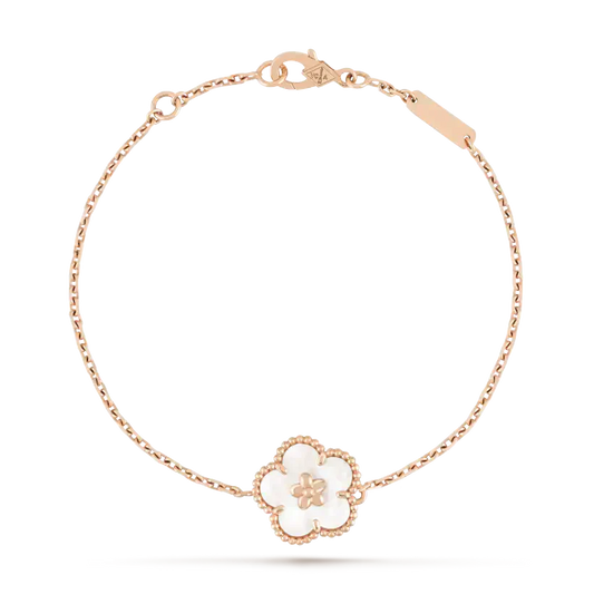 [Lucas Jewelry]LUCKY WHITE MOP PLUM BLOSSOM  BRACELET