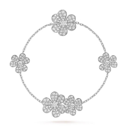 [Lucas Jewelry]FRIVOLE SILVER 5 FLOWERS BRACELET