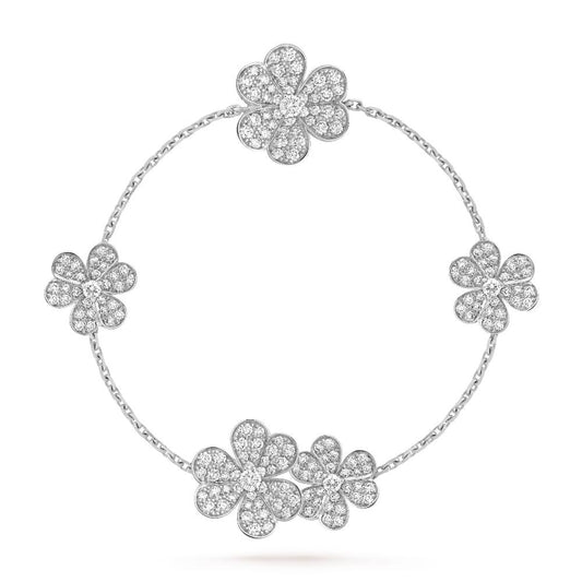 [Lucas Jewelry]FRIVOLE SILVER 5 FLOWERS BRACELET