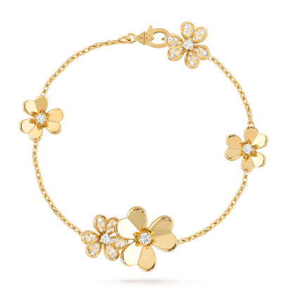 [Lucas Jewelry]FRIVOLE GOLD 5 FLOWERS BRACELET