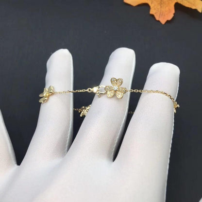 [Lucas Jewelry]FRIVOLE GOLD 5 FLOWERS BRACELET