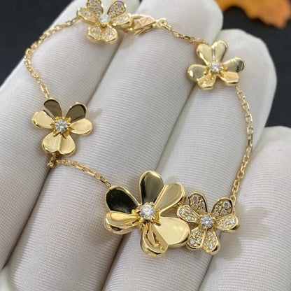 [Lucas Jewelry]FRIVOLE GOLD 5 FLOWERS BRACELET