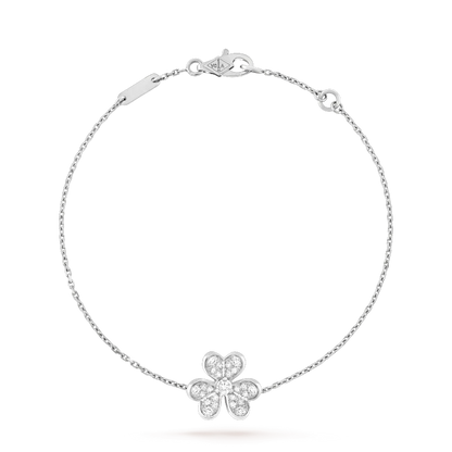 [Lucas Jewelry]FRIVOLE SILVER FLOWER DIAMOND BRACELET