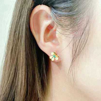 [Lucas Jewelry]FRIVOLE  FLOWER MALACHITE EARRINGS