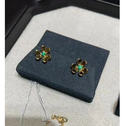 [Lucas Jewelry]FRIVOLE  FLOWER MALACHITE EARRINGS