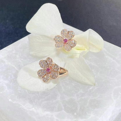 [Lucas Jewelry]FRIVOLE PINK GOLD FLOWER DIAMOND EARRINGS