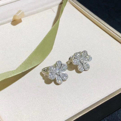 [Lucas Jewelry]FRIVOLE SILVER FLOWER DIAMOND EARRINGS