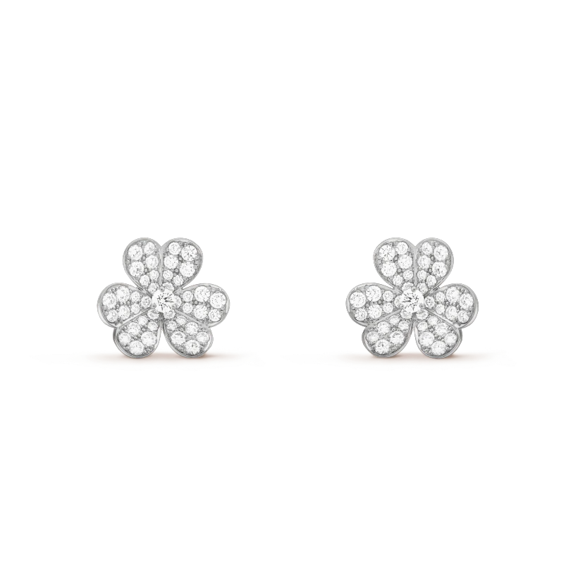 [Lucas Jewelry]FRIVOLE SILVER FLOWER DIAMOND EARRINGS