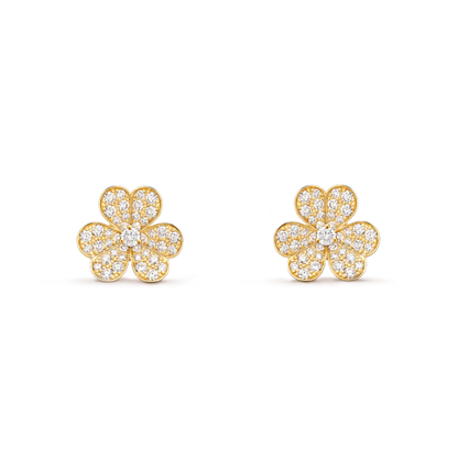 [Lucas Jewelry]FRIVOLE GOLD FLOWER DIAMOND EARRINGS