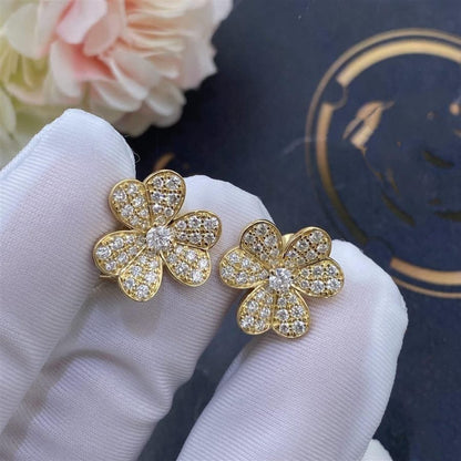 [Lucas Jewelry]FRIVOLE GOLD FLOWER DIAMOND EARRINGS