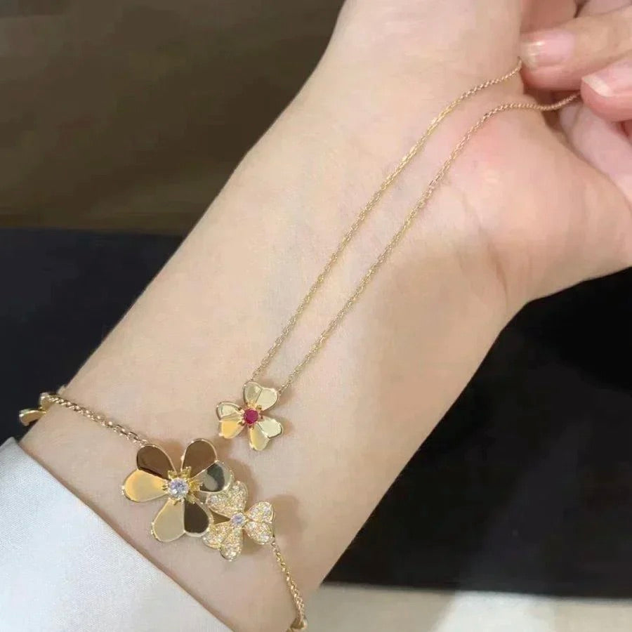 [Lucas Jewelry]FRIVOLE GOLD FLOWER NECKLACE