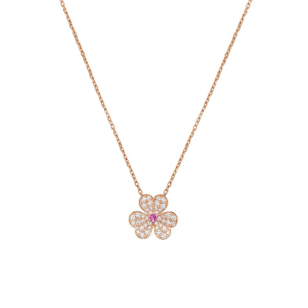 [Lucas Jewelry]FRIVOLE ROSE GOLD FLOWER DIAMOND NECKLACE