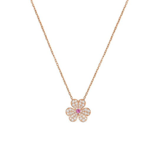 [Lucas Jewelry]FRIVOLE ROSE GOLD FLOWER DIAMOND NECKLACE