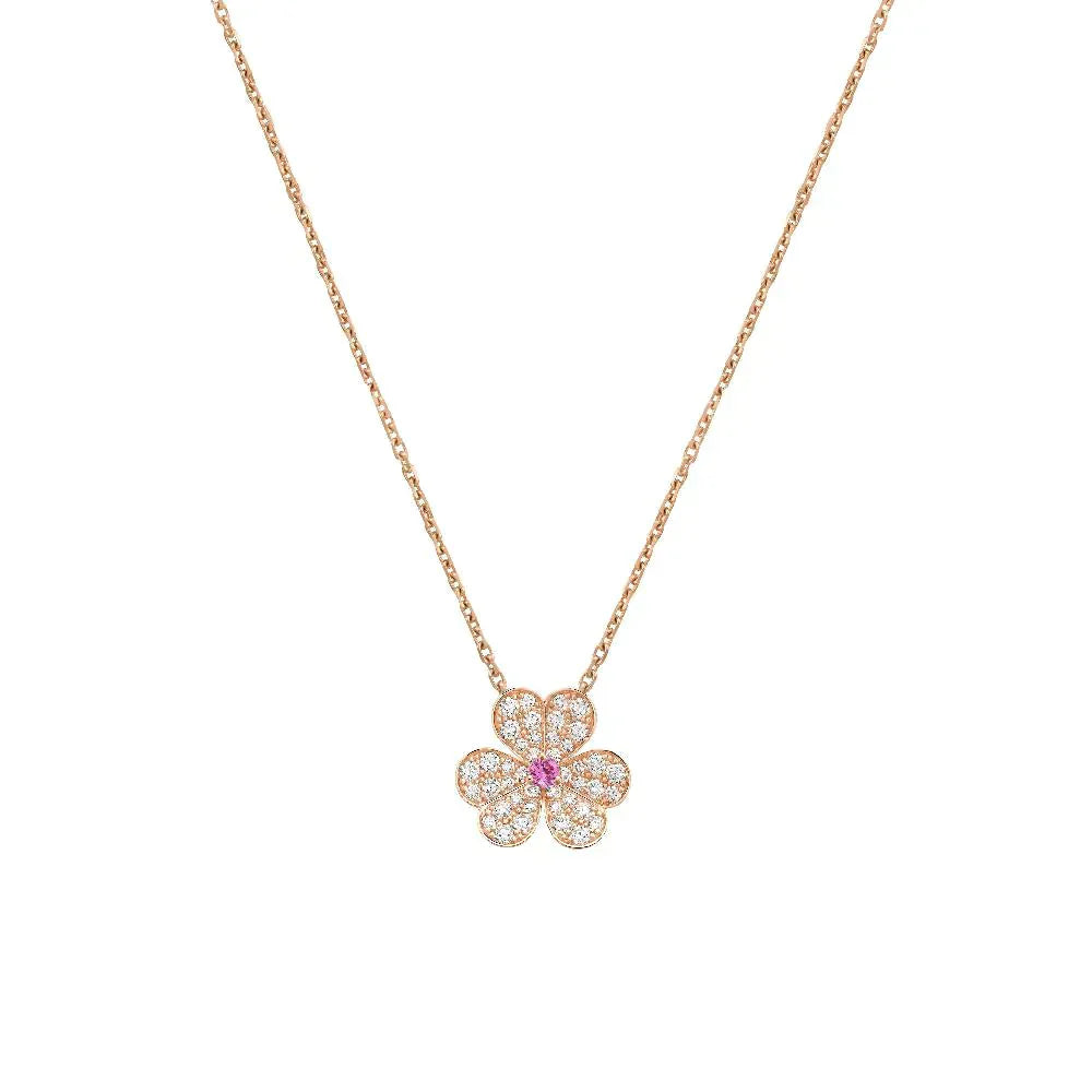 [Lucas Jewelry]FRIVOLE ROSE GOLD FLOWER DIAMOND NECKLACE