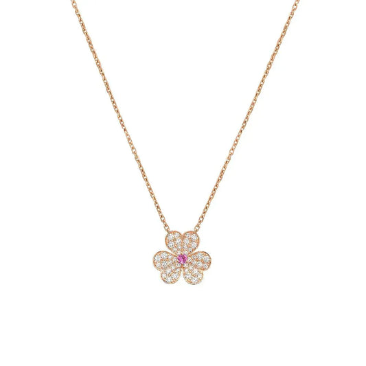 [Lucas Jewelry]FRIVOLE ROSE GOLD FLOWER DIAMOND NECKLACE