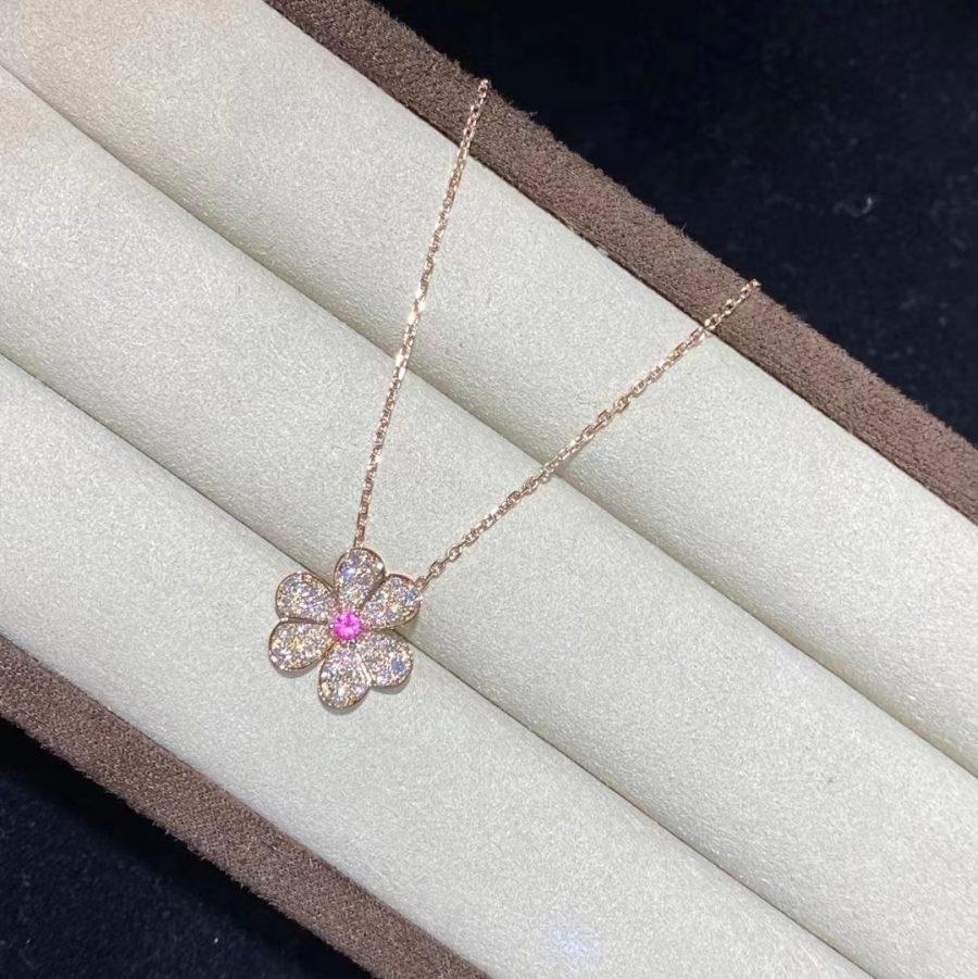 [Lucas Jewelry]FRIVOLE ROSE GOLD FLOWER DIAMOND NECKLACE