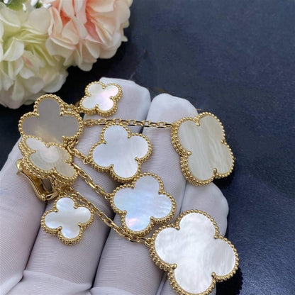 [Lucas Jewelry]CLOVER EARRINGS WHITE MOP 4 MOTIFS GOLD