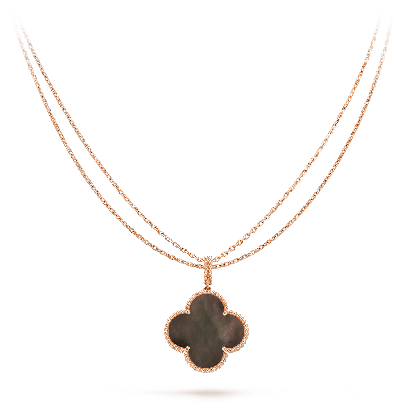 [Lucas Jewelry]CLOVER 25MM GOLD DARK MOP BIG CLOVER NECKLACE