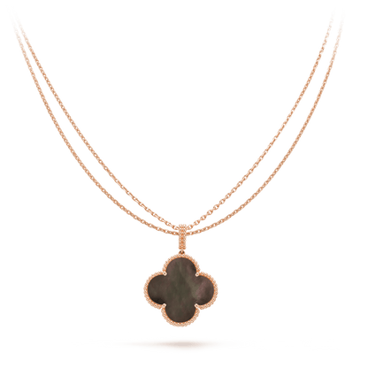 [Lucas Jewelry]CLOVER 25MM GOLD DARK MOP BIG CLOVER NECKLACE