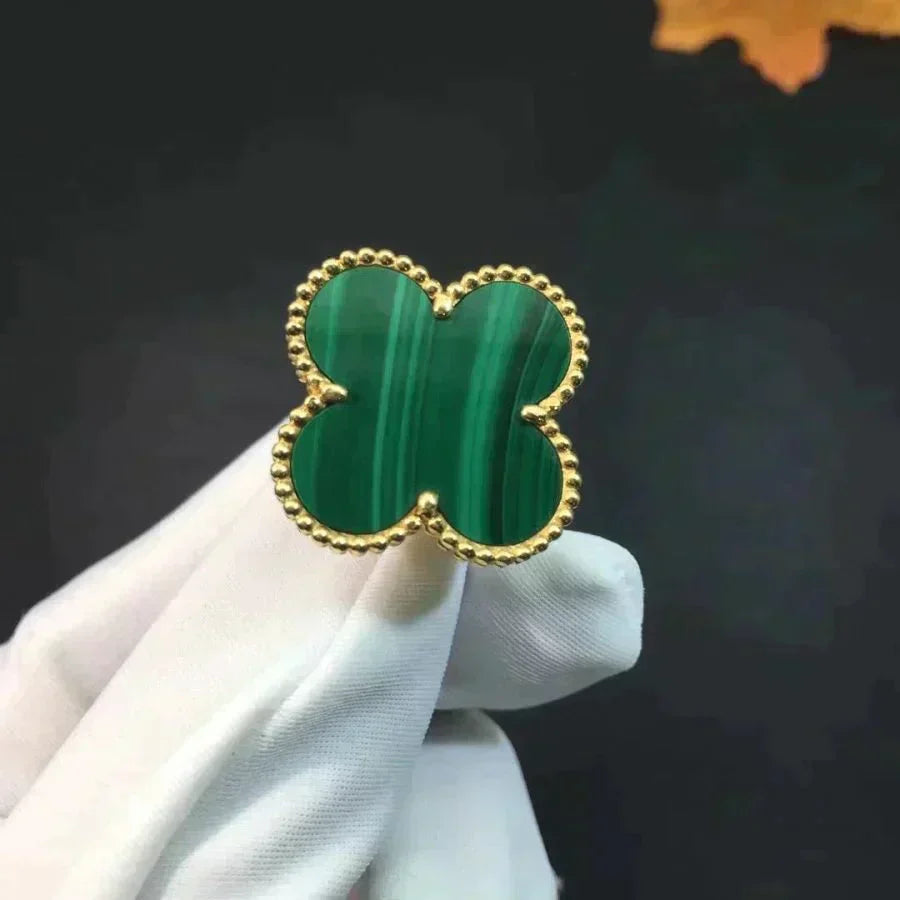 [Lucas Jewelry]CLOVER MALACHITE RING