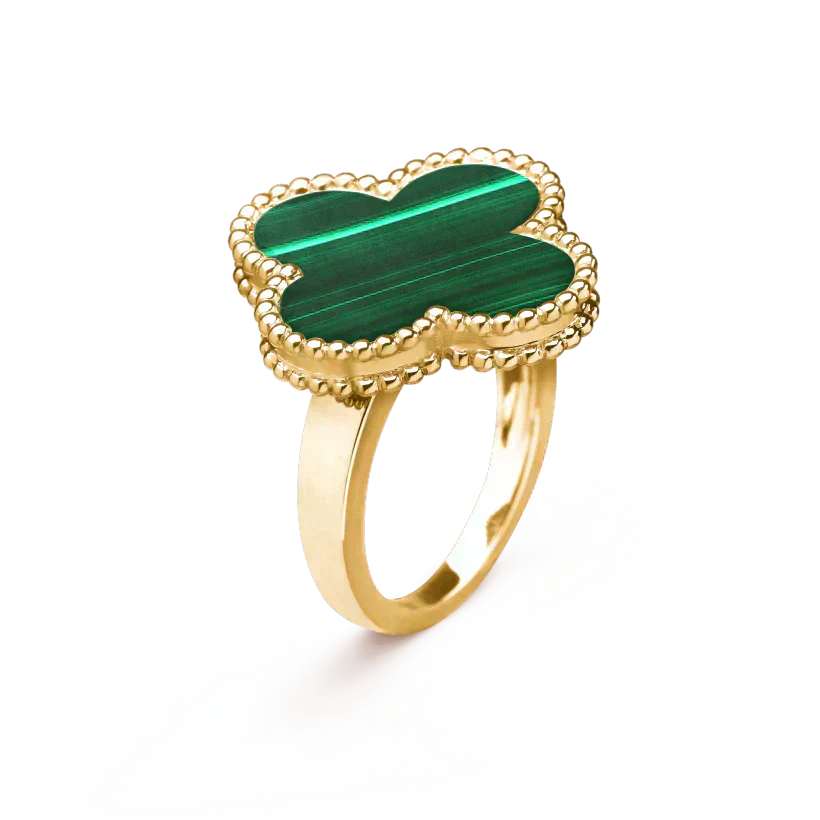 [Lucas Jewelry]CLOVER MALACHITE RING