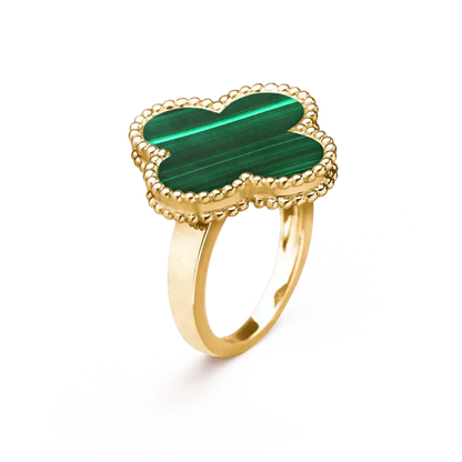 [Lucas Jewelry]CLOVER MALACHITE RING